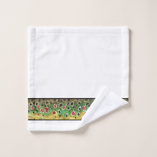 Schöner Forellenangler Badhandtuch Set (Waschlappen)