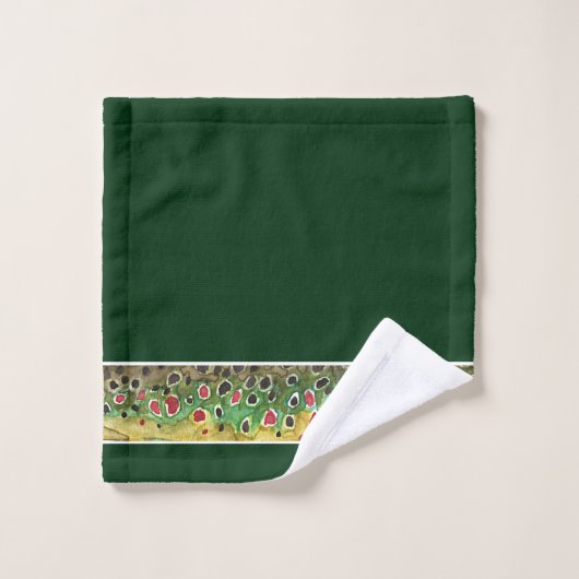 Schöner Forellenangler Badhandtuch Set (Waschlappen)