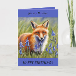 Schöner Fox auf Bluebell Wiese Geburtstagskarte Feiertagskarte