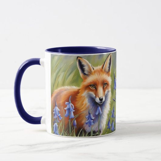 Schöner Fox auf Bluebell-Wiese Tasse (Links)