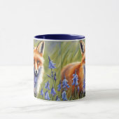 Schöner Fox auf Bluebell-Wiese Tasse (Zentrum)