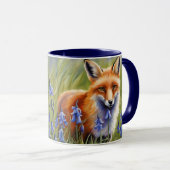 Schöner Fox auf Bluebell-Wiese Tasse (VorderseiteRechts)