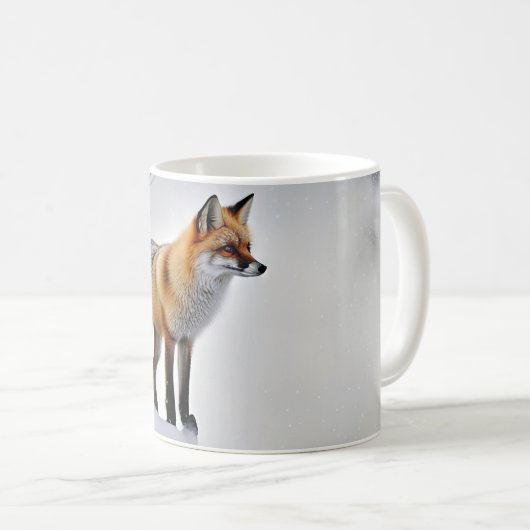 Schöner Fox im Schnee Kaffeetasse (VorderseiteRechts)