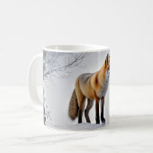 Schöner Fox im Schnee Kaffeetasse (Vorderseite Links)