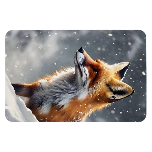 Schöner Fox im Schnee Magnet (Horizontal)
