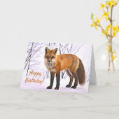 Schöner Fox im Winter Karte (Gelbe Blume)