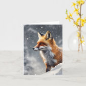 Schöner Fox in Snow Blank Gruß Karte (Gelbe Blume)