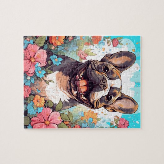 Schöner französischer Bulldog Hund Puzzle (Horizontal)