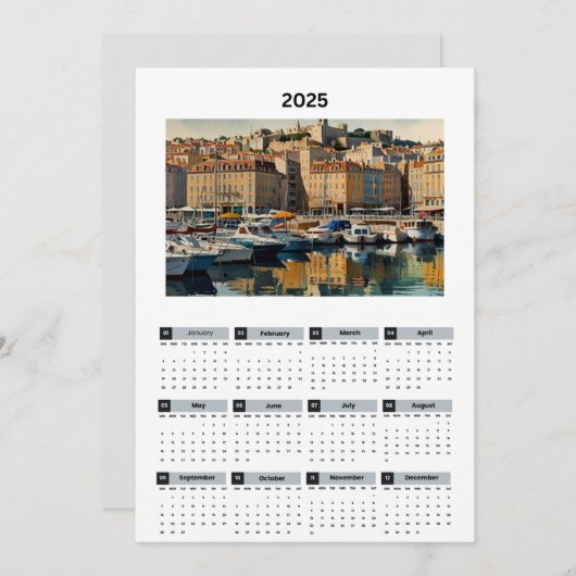 Schöner französischer Kalender Programm (Vorne/Hinten)