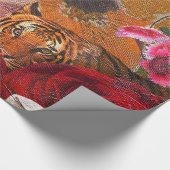 Schöner Frauen-Tiger-Rosen-Garten Geschenkpapier (Ecke)
