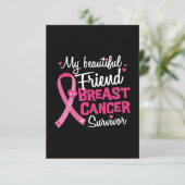 Schöner Freund Brustkrebs-Überlebender Karte (Stehend Vorderseite)