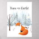 Schöner Frieden auf Erden Rotfuchs Vogel Winter  Poster (Vorne)