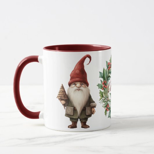 Schöner froher Weihnachtsgnome Tasse (Links)