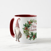 Schöner froher Weihnachtsgnome Tasse (Vorderseite Links)