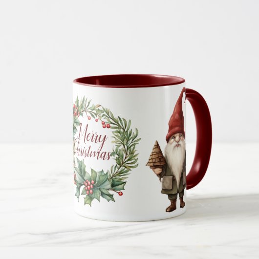 Schöner froher Weihnachtsgnome Tasse (VorderseiteRechts)