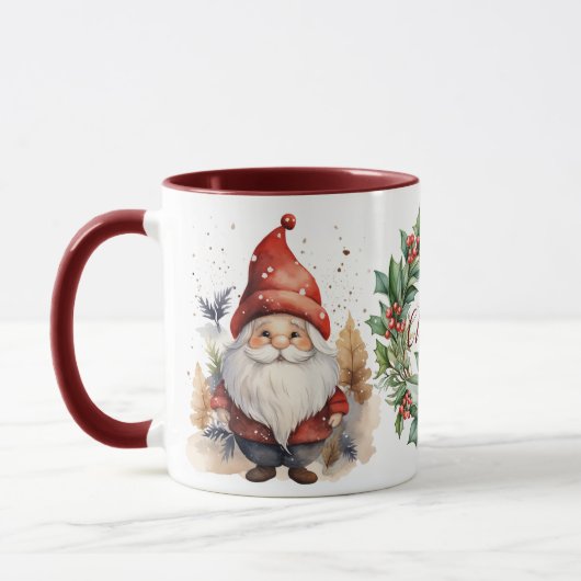 Schöner froher Weihnachtsgnome Tasse (Links)