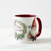 Schöner froher Weihnachtsgnome Tasse (VorderseiteRechts)