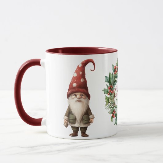 Schöner froher Weihnachtsgnome Tasse (Links)