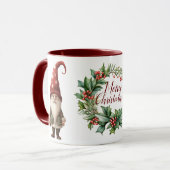 Schöner froher Weihnachtsgnome Tasse (Vorderseite Links)