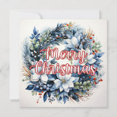 Schöner, fröhlicher Weihnachtsurlaub Wreath Feiertagskarte (Vorderseite)