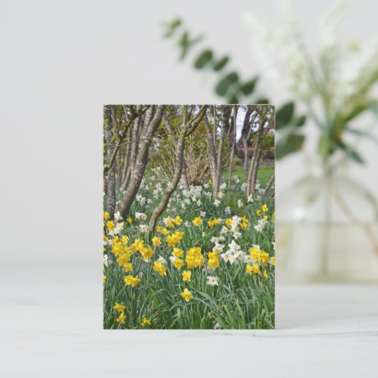 Schöner Frühlingsgarten Postkarte (Stehend Vorderseite)