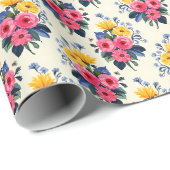 Schöner Frühlingsstrauß Geschenkpapier (Rolleneckpunkt)