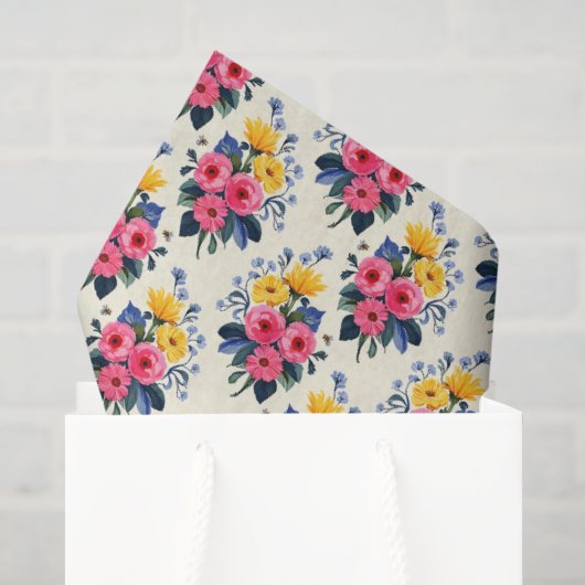 Schöner Frühlingsstrauß Seidenpapier (Geschenktüte)