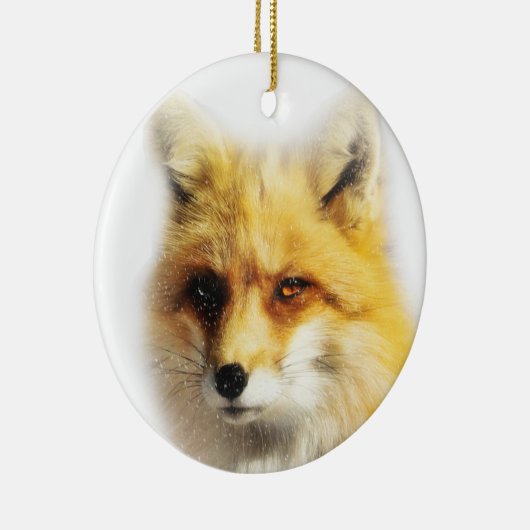 Schöner Fuchs und Schnee Wintersonne Ornament (Rechts)