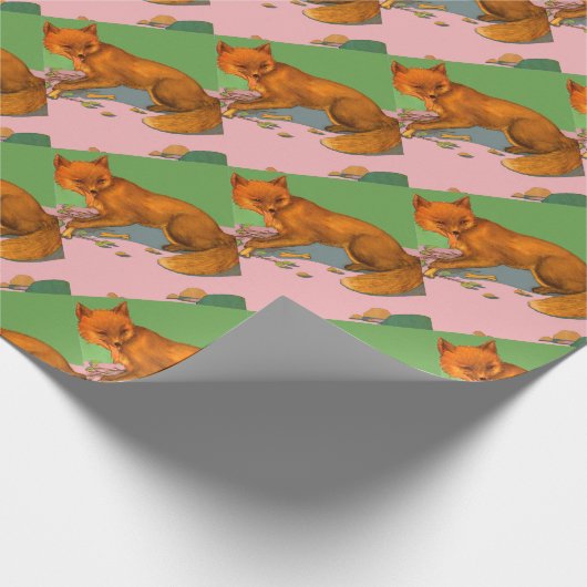 schöner Fuchsdruck Geschenkpapier (Ecke)