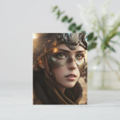Schöner Futuristischer Cyborg Postkarte (Stehend Vorderseite)