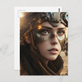 Schöner Futuristischer Cyborg Postkarte (Vorne/Hinten)