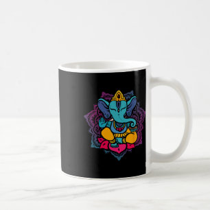 Schöner Ganesha in Yoga-Lotus-Meditations-Mandala Kaffeetasse