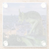 Schöner Gargoyle mit Blick auf Paris Frankreich Glasuntersetzer (Rückseite)