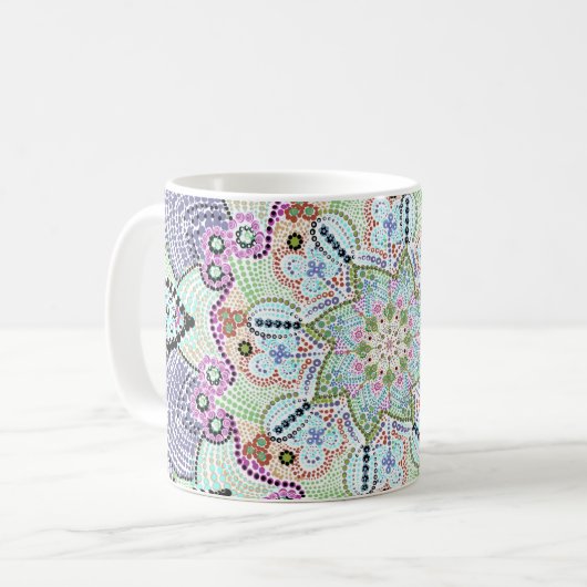 Schöner Garten Doily Mandala Art Kaffeetasse (Vorderseite Links)
