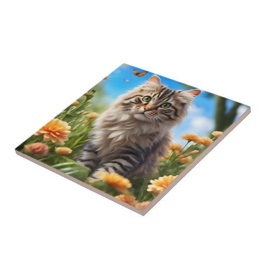 Schöner Garten für Katzen Fliese (Seite)