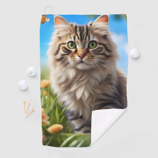 Schöner Garten für Katzen Golfhandtuch (Insitu)