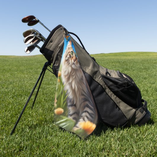 Schöner Garten für Katzen Golfhandtuch (Gras)
