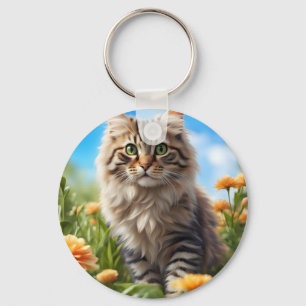 Schöner Garten für Katzen Schlüsselanhänger
