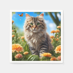 Schöner Garten für Katzen Serviette