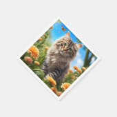 Schöner Garten für Katzen Serviette (Ecke)