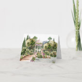 Schöner Garten mit Aquarellfarben, elegant Karte (Rückseite)