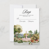 Schöner Garten mit Aquarellfarben, elegant RSVP Karte (Vorderseite)