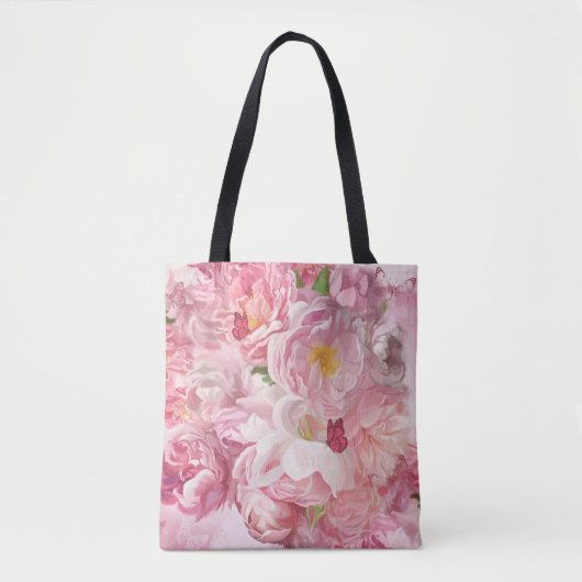 Schöner Garten mit rosa Blume Tasche (Vorderseite)