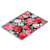 Schöner Garten mit rote Rosen Notizblock (Linke Seite)