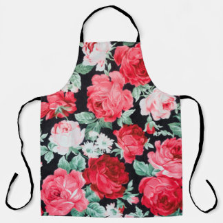 Schöner Garten mit rote Rosen Schürze