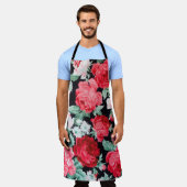 Schöner Garten mit rote Rosen Schürze (Getragen)