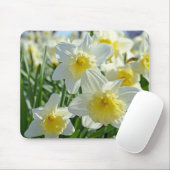 Schöner Garten mit weißen und gelben Daffodien Mousepad (Mit Mouse)
