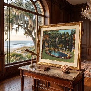 Schöner Garten Savannah GA Kunstvoll wandern im Va Poster