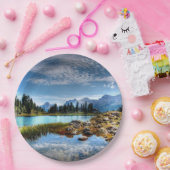 Schöner Gebirgswiesen-Landschafts-Papier-Teller Pappteller (Party)