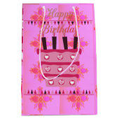 Schöner Geburtstag mit viel Liebe Mittlere Geschenktüte (Vorderseite)